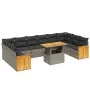 11-piece garden sofa set and gray synthetic rattan cushions by vidaXL, Garden sets - Ref: Foro24-3274133, Price: 698,94 €, Di...