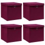 Storage box with lids 4 pcs dark red fabric 32x32x32 cm by vidaXL, Storage baskets - Ref: Foro24-288342, Price: 32,68 €, Disc...