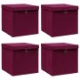 Storage box with lids 4 pcs dark red fabric 32x32x32 cm by vidaXL, Storage baskets - Ref: Foro24-288342, Price: 32,00 €, Disc...