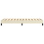 Estructura de cama sin colchón cuero sintético crema 90x190 cm