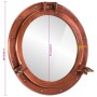 Espejo de ojo de buey de pared aluminio y vidrio Ø50 cm