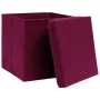 Storage box with lids 4 pcs dark red fabric 32x32x32 cm by vidaXL, Storage baskets - Ref: Foro24-288342, Price: 32,00 €, Disc...
