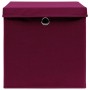 Storage box with lids 4 pcs dark red fabric 32x32x32 cm by vidaXL, Storage baskets - Ref: Foro24-288342, Price: 32,68 €, Disc...