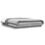 Estructura cama con luces LED madera gris hormigón 120x190 cm de vidaXL, Camas y somieres - Ref: Foro24-3281143, Precio: 174,...
