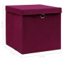 Storage box with lids 4 pcs dark red fabric 32x32x32 cm by vidaXL, Storage baskets - Ref: Foro24-288342, Price: 32,68 €, Disc...