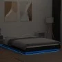 Bettgestell mit LED-Leuchten, schwarzes Holzwerkstoff, 120 x 190 cm von vidaXL, Betten und Lattenroste - Ref: Foro24-3281141,...