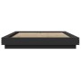 Bettgestell mit LED-Leuchten, schwarzes Holzwerkstoff, 120 x 190 cm von vidaXL, Betten und Lattenroste - Ref: Foro24-3281141,...
