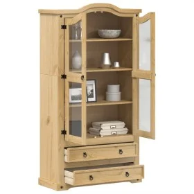 Corona Schrank mit Vitrine aus massivem Kiefernholz 99x43x187 cm von vidaXL, Sideboards - Ref: Foro24-4005682, Preis: 379,12 ...