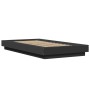 Bed frame with LED lights black engineered wood 75x190 cm by vidaXL, Beds and slatted bases - Ref: Foro24-3281155, Price: 144...