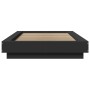 Bed frame with LED lights black engineered wood 75x190 cm by vidaXL, Beds and slatted bases - Ref: Foro24-3281155, Price: 144...