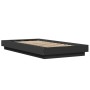 Bed frame with LED lights black engineered wood 75x190 cm by vidaXL, Beds and slatted bases - Ref: Foro24-3281155, Price: 144...