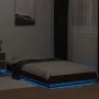 Estructura cama con luces LED madera marrón roble 75x190 cm de vidaXL, Camas y somieres - Ref: Foro24-3281160, Precio: 142,51...