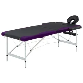 Folding massage table 2 zones black and purple aluminum by vidaXL, massage tables - Ref: Foro24-110231, Price: 154,80 €, Disc...