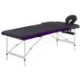 Folding massage table 2 zones black and purple aluminum by vidaXL, massage tables - Ref: Foro24-110231, Price: 154,06 €, Disc...