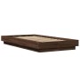 Bed frame with LED lights oak brown wood 75x190 cm by vidaXL, Beds and slatted bases - Ref: Foro24-3281160, Price: 144,21 €, ...