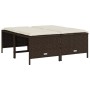 Taburetes de jardín con cojines 4 uds ratán sintético marrón de vidaXL, Otomanas de exterior - Ref: Foro24-368363, Precio: 11...
