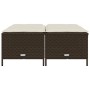 Gartenhocker mit Kissen 4 Stück braunes synthetisches Rattan von vidaXL, Hocker für den Außenbereich - Ref: Foro24-368363, Pr...