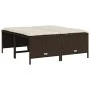 Gartenhocker mit Kissen 4 Stück braunes synthetisches Rattan von vidaXL, Hocker für den Außenbereich - Ref: Foro24-368363, Pr...