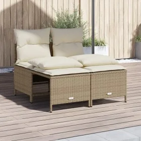 Garden sofa set with cushions 4 pieces beige synthetic rattan by vidaXL, Garden sets - Ref: Foro24-368375, Price: 204,07 €, D...