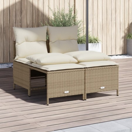 Garden sofa set with cushions 4 pieces beige synthetic rattan by vidaXL, Garden sets - Ref: Foro24-368375, Price: 207,90 €, D...