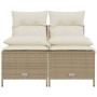 Garden sofa set with cushions 4 pieces beige synthetic rattan by vidaXL, Garden sets - Ref: Foro24-368375, Price: 207,90 €, D...