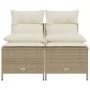 Gartensofa-Set mit Kissen, 4-teilig, beiges synthetisches Rattan von vidaXL, Gartensets - Ref: Foro24-368375, Preis: 204,07 €...