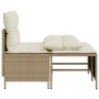Garden sofa set with cushions 4 pieces beige synthetic rattan by vidaXL, Garden sets - Ref: Foro24-368375, Price: 207,90 €, D...