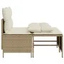 Gartensofa-Set mit Kissen, 4-teilig, beiges synthetisches Rattan von vidaXL, Gartensets - Ref: Foro24-368375, Preis: 204,07 €...
