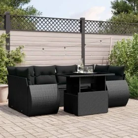 7-piece garden sofa set with black synthetic rattan cushions by vidaXL, Garden sets - Ref: Foro24-3268385, Price: 537,68 €, D...