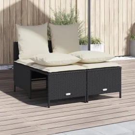 4-piece garden sofa set with black synthetic rattan cushions by vidaXL, Garden sets - Ref: Foro24-368380, Price: 175,57 €, Di...