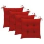 Sillas de jardín 4 uds madera maciza de teca con cojines rojos de vidaXL, Sillas de jardín - Ref: Foro24-3073025, Precio: 595...