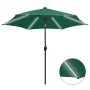 Regenschirm mit LED-Lichtern und grüner Aluminiumstange 300 cm von vidaXL, Sonnenschirme - Ref: Foro24-47360, Preis: 111,20 €...
