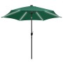 Sombrilla con luces LED y palo de aluminio verde 300 cm de vidaXL, Sombrillas - Ref: Foro24-47360, Precio: 113,46 €, Descuent...