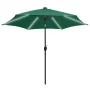 Sombrilla con luces LED y palo de aluminio verde 300 cm de vidaXL, Sombrillas - Ref: Foro24-47360, Precio: 111,20 €, Descuent...