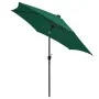 Regenschirm mit LED-Lichtern und grüner Aluminiumstange 300 cm von vidaXL, Sonnenschirme - Ref: Foro24-47360, Preis: 111,20 €...