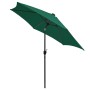 Regenschirm mit LED-Lichtern und grüner Aluminiumstange 300 cm von vidaXL, Sonnenschirme - Ref: Foro24-47360, Preis: 113,46 €...