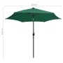 Regenschirm mit LED-Lichtern und grüner Aluminiumstange 300 cm von vidaXL, Sonnenschirme - Ref: Foro24-47360, Preis: 111,20 €...