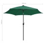 Regenschirm mit LED-Lichtern und grüner Aluminiumstange 300 cm von vidaXL, Sonnenschirme - Ref: Foro24-47360, Preis: 113,46 €...