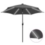 Umbrella with LED lights and anthracite gray aluminum pole 300cm by vidaXL, Umbrellas - Ref: Foro24-47362, Price: 124,68 €, D...