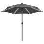 Umbrella with LED lights and anthracite gray aluminum pole 300cm by vidaXL, Umbrellas - Ref: Foro24-47362, Price: 114,01 €, D...