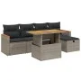 6-teiliges Gartenmöbel-Set und graue synthetische Rattankissen von vidaXL, Gartensets - Ref: Foro24-3276035, Preis: 371,48 €,...