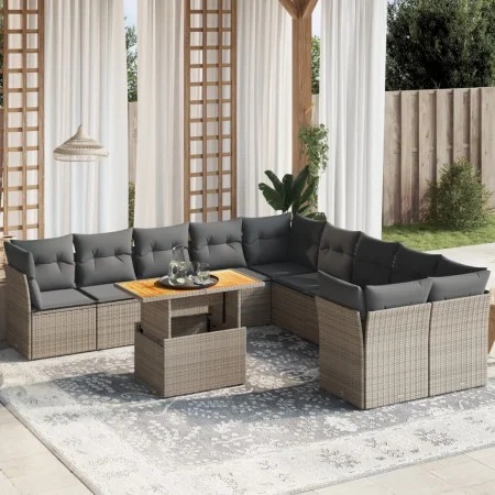 11-piece garden sofa set and gray synthetic rattan cushions by vidaXL, Garden sets - Ref: Foro24-3271046, Price: 671,40 €, Di...