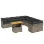 11-piece garden sofa set and gray synthetic rattan cushions by vidaXL, Garden sets - Ref: Foro24-3271046, Price: 671,40 €, Di...