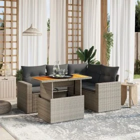 Garden sofa set with cushions 5 pieces gray synthetic rattan by vidaXL, Garden sets - Ref: Foro24-3271298, Price: 357,28 €, D...