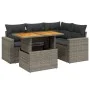 Garden sofa set with cushions 5 pieces gray synthetic rattan by vidaXL, Garden sets - Ref: Foro24-3271298, Price: 357,28 €, D...