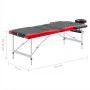 Folding massage table 3 zones black and red aluminum by vidaXL, massage tables - Ref: Foro24-110238, Price: 186,26 €, Discoun...