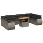 11-teilige Gartensofagarnitur und graue synthetische Rattankissen von vidaXL, Gartensets - Ref: Foro24-3272369, Preis: 757,27...