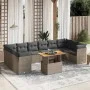 Set de sofás de jardín 11 pzas y cojines ratán sintético gris de vidaXL, Conjuntos de jardín - Ref: Foro24-3271025, Precio: 6...