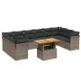 Set de sofás de jardín 11 pzas y cojines ratán sintético gris de vidaXL, Conjuntos de jardín - Ref: Foro24-3271025, Precio: 6...