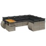 10-teiliges Gartensofa-Set mit grauen synthetischen Rattankissen von vidaXL, Gartensets - Ref: Foro24-3272362, Preis: 640,86 ...